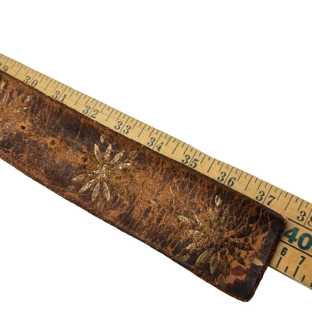 Western Boho women's distressed leather belt